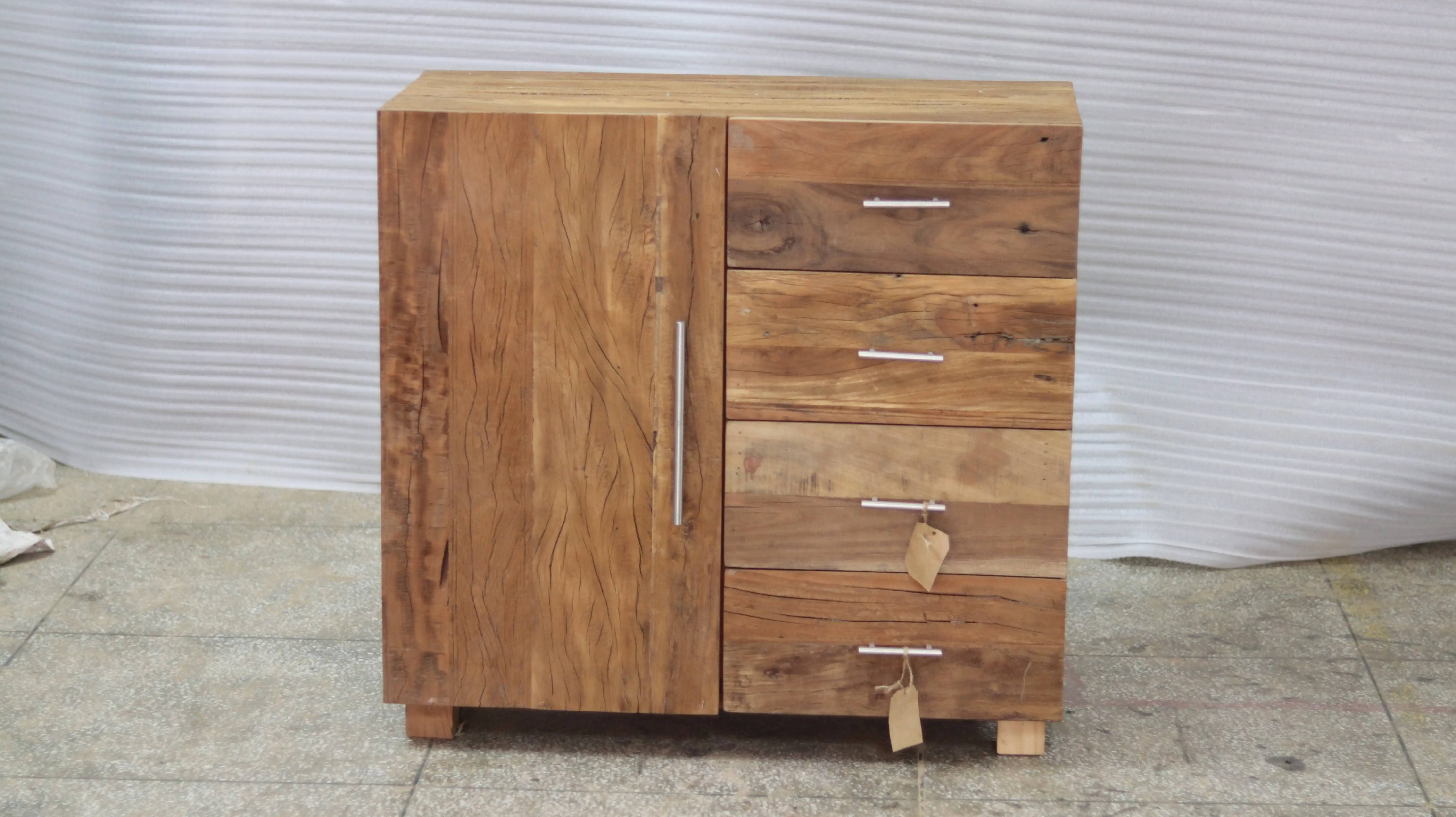 Reclaimed Wood Cabinet with 1 Door & 4 Drawers - popular handicrafts